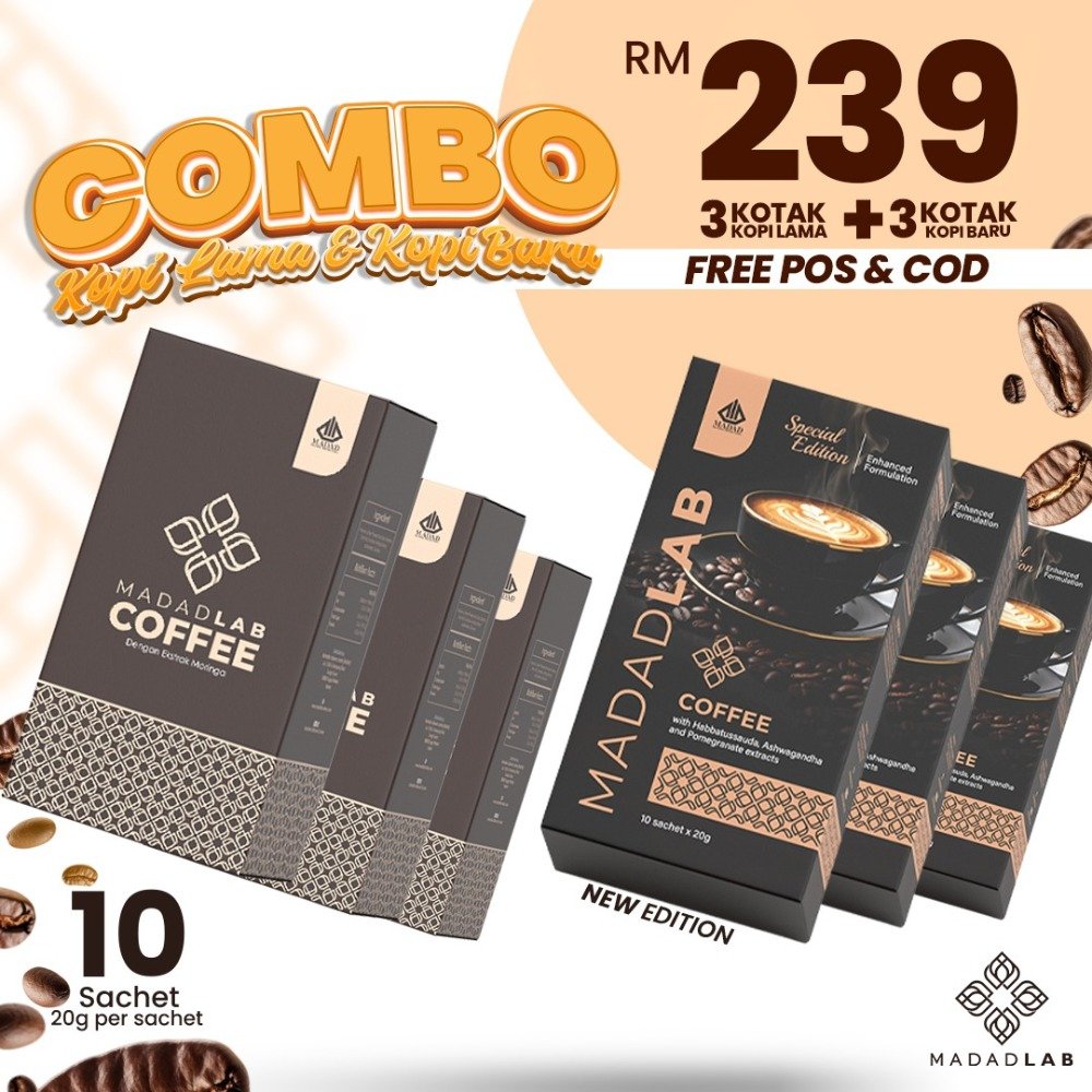 COMBO 6 BOX - 3 KOPI MADAD VERSI ASAL + 3 KOPI MADAD SPECIAL EDITION