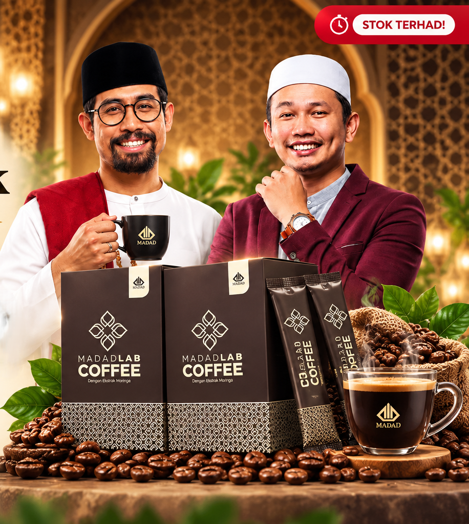 MadadLab Coffee dan visual promosi produk